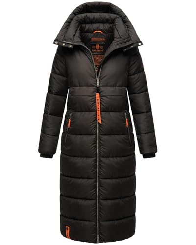 Navahoo Damen Winterjacke langer Winter Mantel Winter Jacke gesteppt warmer Steppmantel B926 [B926-Kristall-Schwarz-Gr.6XL] von Navahoo