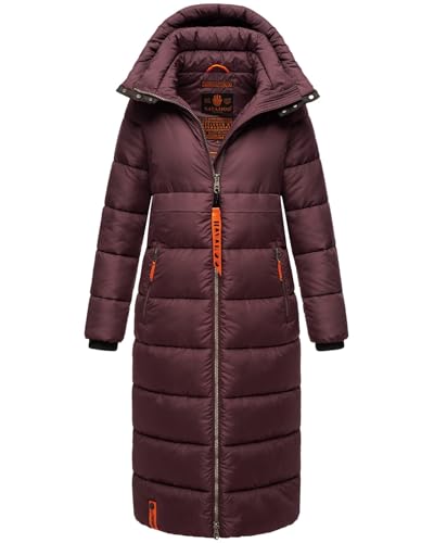 Navahoo Damen Winterjacke langer Winter Mantel Winter Jacke gesteppt warmer Steppmantel B926 [B926-Kristall-Weinrot-Gr.L] von Navahoo