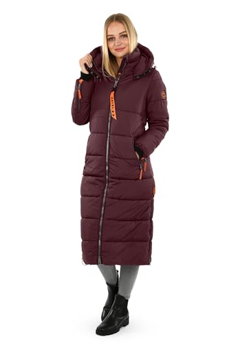 Navahoo Damen Winterjacke langer Winter Mantel Winter Jacke gesteppt warmer Steppmantel B926 [B926-Kristall-Weinrot-Gr.XXL] von Navahoo