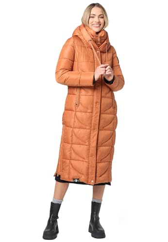 Navahoo Damen Winterjacke langer Wintermantel Winter Stepp Jacke Parka warm B972 [B972-Waffel-Cinnamon-Gr.XXL] von Navahoo