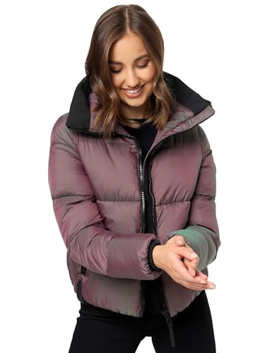 Navahoo Damen Winterjacke warm reflektierende Steppjacke in Metallic-Optik Sternschnüppchen Aubergine Gr. XL Navahoo Damen Winterjacke warm reflektierende Steppjacke in Metallic-Optik Sternschnüppchen Aubergine Gr. XL von Navahoo