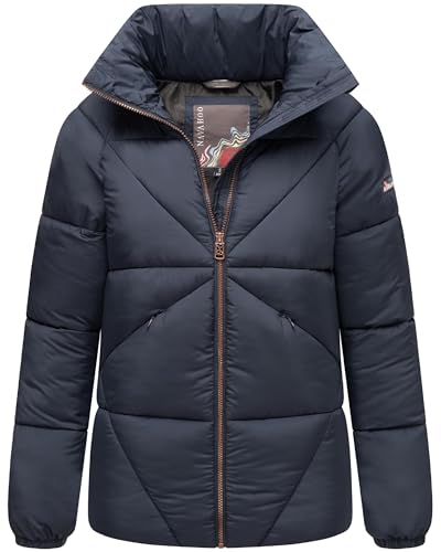 Navahoo Damen Winterjacke warme Oversized Steppjacke mit hohem Kragen Schokolinaa 14 Navy Gr. L von Navahoo