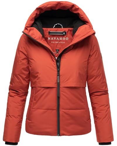 Navahoo Damen Winterjacke warme Steppjacke mit Fleece-Innenfutter und Kapuze Liebesküken XIV Terracotta Gr. S von Navahoo