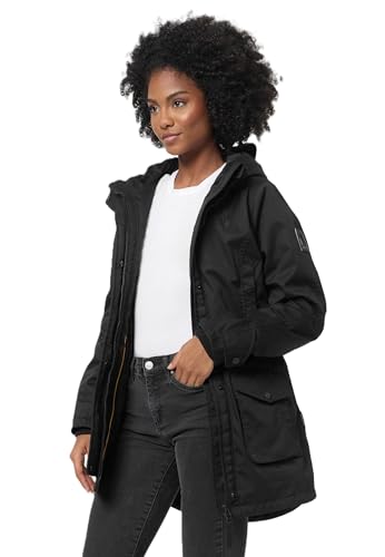 Navahoo Damen Winterjacke warme Winter Jacke mit Teddyfell B951 [B951-Brinj-Schwarz-Gr.L] von Navahoo