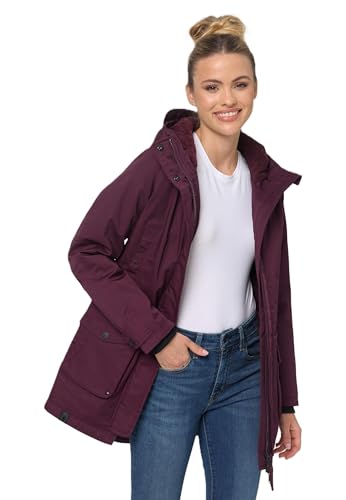 Navahoo Damen Winterjacke warme Winter Jacke mit Teddyfell B951 [B951-Brinj-Wine-Gr.XL] von Navahoo