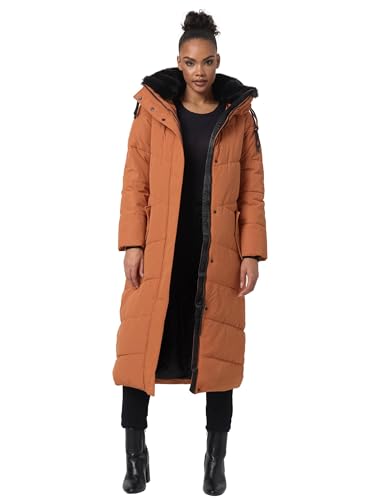 Navahoo Damen Winterjacke warmer Wintermantel Parka Winter Jacke lang gesteppt B976 [B976-Hinguck-Cinnamon-Gr.L] von Navahoo