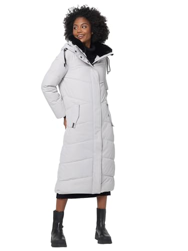 Navahoo Damen Winterjacke warmer Wintermantel Parka Winter Jacke lang gesteppt B976 [B976-Hinguck-Hellgrau-Gr.M] von Navahoo