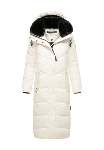 Navahoo Damen Winterjacke warmer Wintermantel Parka Winter Jacke lang gesteppt B976 [B976-Hinguck-Offwhite-Gr.XXL] von Navahoo