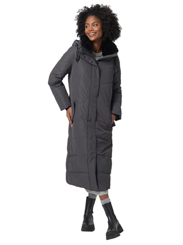 Navahoo Damen Winterjacke warmer Wintermantel Parka Winter Jacke lang gesteppt B976 [B976-Hinguck-Anthrazit-Gr.L] von Navahoo