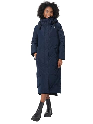 Navahoo Damen Winterjacke warmer Wintermantel Parka Winter Jacke lang gesteppt B976 [B976-Hinguck-Navy-Gr.L] von Navahoo