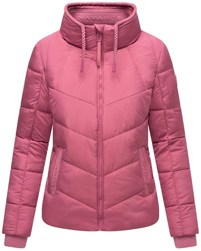Navahoo Damen Winterjackel warme Steppjacke mit hohem Kragen und auffälligen Kordeln Liebesfee 14 Berry Rouge Gr. L von Navahoo