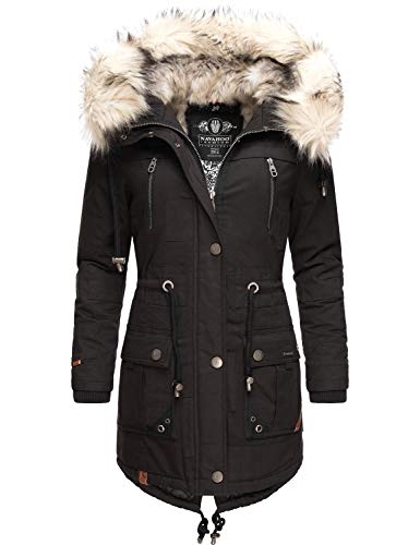 Navahoo Damen Wintermantel Baumwollparka mit Kunstfell Kapuze Honigfee Schwarz Gr. XS Navahoo Damen Wintermantel Baumwollparka mit Kunstfell Kapuze Honigfee Schwarz Gr. XS von Navahoo