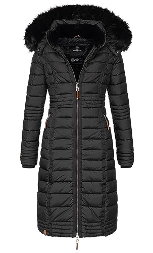 Navahoo Damen Wintermantel Mantel Steppmantel Winter Jacke lang Stepp warm Teddyfell B670 [B670-Uma-Schwarz-Gr.XXL] von Navahoo