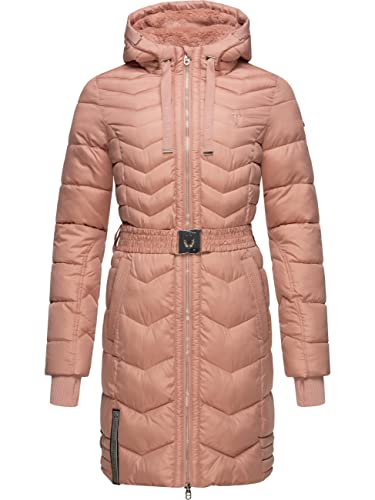 Navahoo Damen Wintermantel Steppmantel Jacke mit Taillengürtel Alpenveilchen Rose Gr. XL von Navahoo