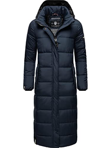 Navahoo Damen Wintermantel Warmer Steppmantel lang mit Kapuze Isalie Navy Gr. XXL von Navahoo