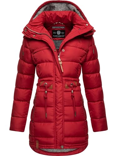 Navahoo Damen Wintermantel Steppmantel Winterjacke Kurzmantel warm gefüttert abnehmbare Kapuze Daliee Dark Red Gr. S von Navahoo