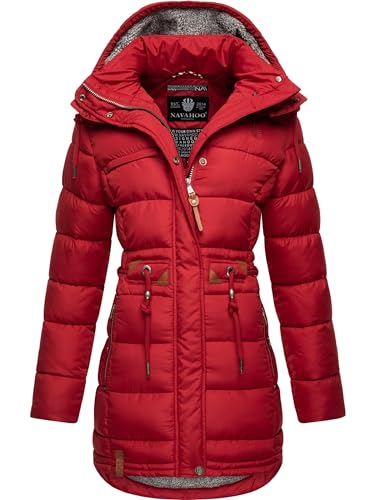 Navahoo Damen Wintermantel Steppmantel Winterjacke Kurzmantel warm gefüttert abnehmbare Kapuze Daliee Dark Red Gr. XXL von Navahoo