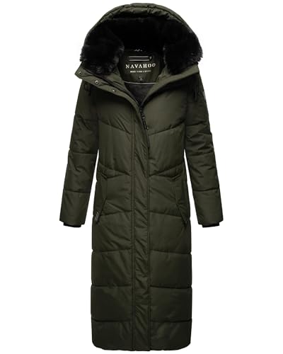 Navahoo Damen Wintermantel Warmer Steppmantel extralang mit Abnehmbarer Kapuze Hingucker XIV Dark Olive Gr. XXL Navahoo Damen Wintermantel Warmer Steppmantel extralang mit Abnehmbarer Kapuze Hingucker XIV Dark Olive Gr. XXL von Navahoo
