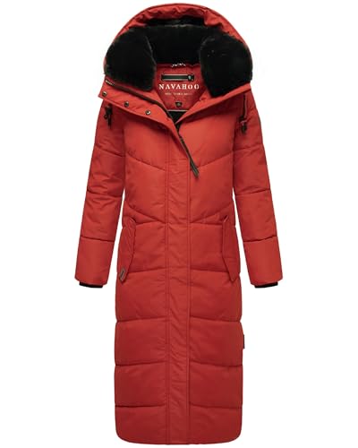 Navahoo Damen Wintermantel Warmer Steppmantel extralang mit Abnehmbarer Kapuze Hingucker XIV Terracotta Gr. XXL von Navahoo
