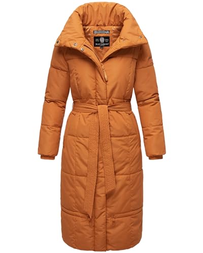 Navahoo Damen Wintermantel Warmer Steppmantel extralang mit Gürtel Mirenaa Rusty Cinnamon Gr. XXL von Navahoo