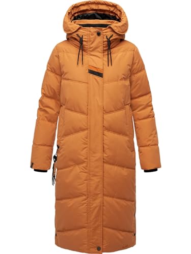 Navahoo Damen Wintermantel Warmer Steppmantel lang mit Kapuze Kuschelmausi Rusty Cinnamon Gr. XXL von Navahoo