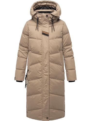 Navahoo Damen Wintermantel Warmer Steppmantel lang mit Kapuze Kuschelmausi Taupe Grey Gr. XL Navahoo Damen Wintermantel Warmer Steppmantel lang mit Kapuze Kuschelmausi Taupe Grey Gr. XL von Navahoo
