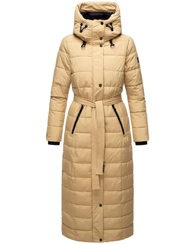 Navahoo Damen Wintermantel Warmer Steppmantel lang mit Kapuze und Taillengürtel Das Teil XIV Sand Gr. XXL Navahoo Damen Wintermantel Warmer Steppmantel lang mit Kapuze und Taillengürtel Das Teil XIV Sand Gr. XXL von Navahoo