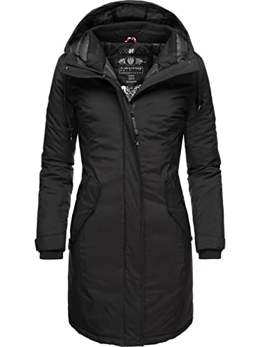 Navahoo Damen Wintermantel Winterparka mit Kapuze Letiziaa Schwarz Gr. 3XL von Navahoo