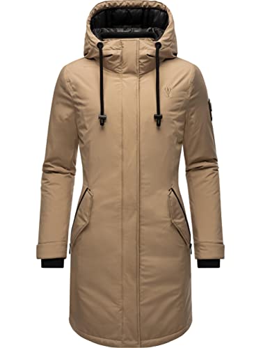 Navahoo Damen Wintermantel Winterparka mit Kapuze Letiziaa Taupe Gr. M von Navahoo