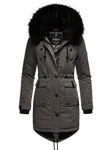 Navahoo Damen Warmer Winterparka mit Kapuze Luluna Prc Grau Gr. M von Navahoo