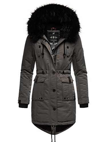 Navahoo Damen Warmer Winterparka mit Kapuze Luluna Prc Grau Gr. XL von Navahoo