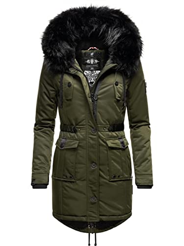 Navahoo Damen Warmer Winterparka mit Kapuze Luluna Prc Olive Gr. L von Navahoo