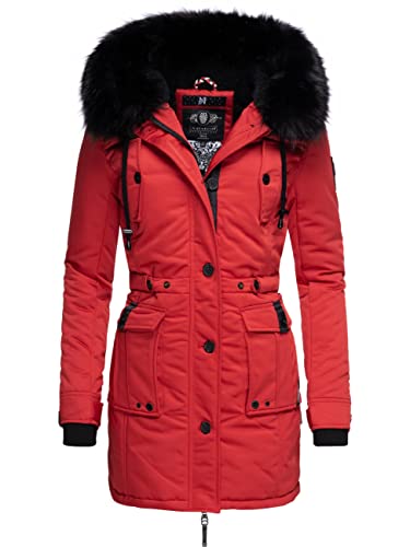 Navahoo Damen Warmer Winterparka mit Kapuze Luluna Prc Rot Gr. S von Navahoo