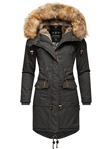 Navahoo Damen Winter Jacke Warmer Winterparka mit Kapuze Rosinchen Anthracite Gr. L von Navahoo