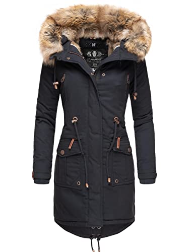 Navahoo Damen Winter Jacke Warmer Winterparka mit Kapuze Rosinchen Blau Gr. XXL von Navahoo