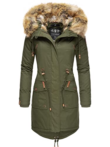 Navahoo Damen Winter Jacke Warmer Winterparka mit Kapuze Rosinchen Grün Gr. XXL von Navahoo