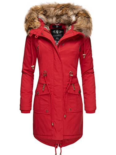 Navahoo Damen Winter Jacke Warmer Winterparka mit Kapuze Rosinchen Rot Gr. S von Navahoo