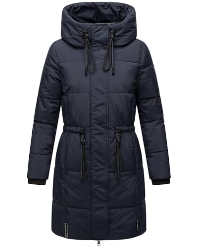 Navahoo Damen Wintermantel kurzer Steppmantel mit Kapuze Zuckertatze XIV Navy Gr. XL von Navahoo