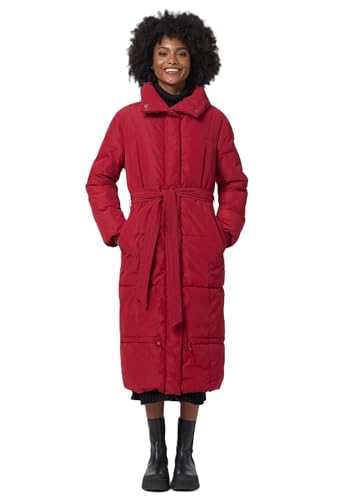 Navahoo Damen Wintermantel lange Steppjacke Winterjacke warm B963 [B963-Miren-Dark-Red-Gr.M] von Navahoo