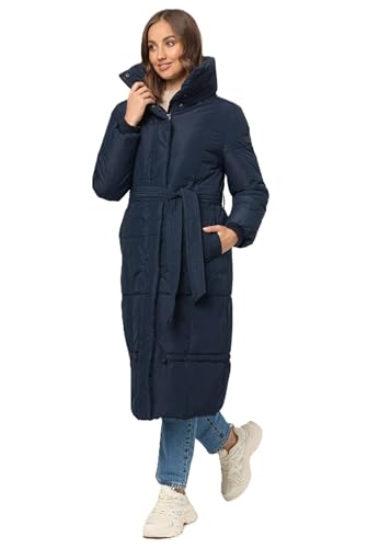 Navahoo Damen Wintermantel lange Steppjacke Winterjacke warm B963 [B963-Miren-Navy-Gr.XXL] von Navahoo