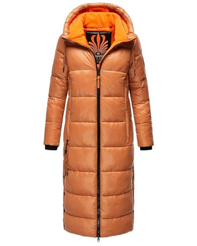 Navahoo Damen Wintermantel lange Winterjacke mit Kapuze B937 [B937-Schmuseng-Cinnamon-Gr.XS] von Navahoo