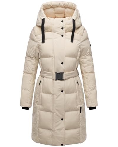 Navahoo Damen Wintermantel warmer Plüschmantel mit Taillengürtel in angesagtem Material-Mix mit Teddyfell Funkelteddy 14 Cream Gr. XS Navahoo Damen Wintermantel warmer Plüschmantel mit Taillengürtel in angesagtem Material-Mix mit Teddyfell Funkelteddy 14 Cream Gr. XS von Navahoo