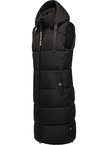 Navahoo Damen ärmellose Lange Outdoorweste warme Winterjacke Schnuffelchen Black Gr. M von Navahoo