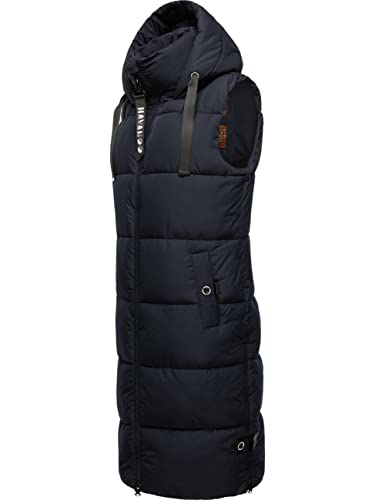 Navahoo Damen ärmellose Lange Outdoorweste warme Winterjacke Schnuffelchen Navy Gr. L von Navahoo