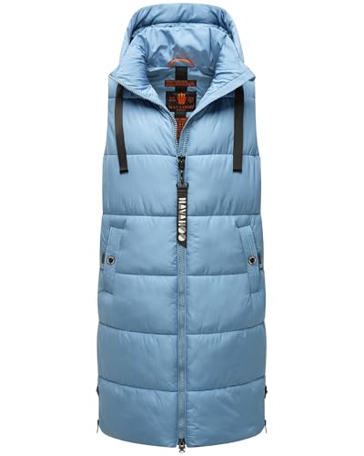 Navahoo Damen ärmellose Lange Outdoorweste warme Winterjacke Schnuffelchen Powder Blue Gr. L von Navahoo