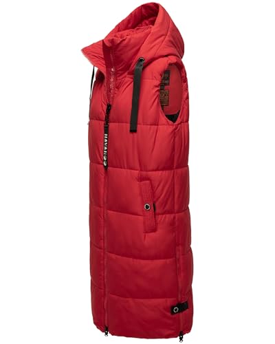 Navahoo Damen ärmellose Lange Outdoorweste warme Winterjacke Schnuffelchen Salsa Red Gr. XS von Navahoo
