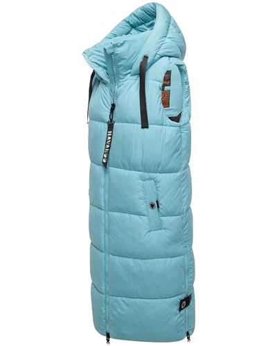 Navahoo Damen ärmellose lange Outdoorweste warme Winterjacke Schnuffelchen Sky Blue Gr. M von Navahoo