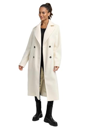 Navahoo Damen lange Übergangsjacke Mantel in Woll-Optik mit Reverskragen Sternlein 14 Off White Gr. 3XL von Navahoo