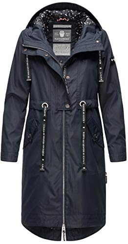 Navahoo Damen leichte Jacke Übergangsjacke Übergang Frühling Kapuze B863 [B863-Josin-Navy-Gr.XXL] von Navahoo