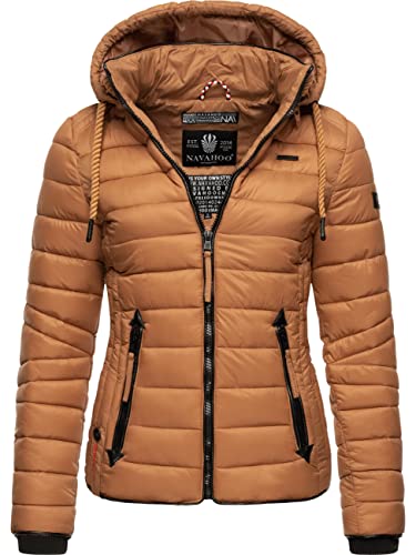 Navahoo Damen leichte Übergangsjacke Steppjacke mit Kapuze Lulana Caramel Brown Gr. XXL von Navahoo